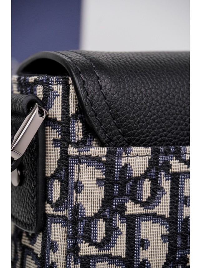DIOR Full-Coverage Oblique Canvas Saddle Bag