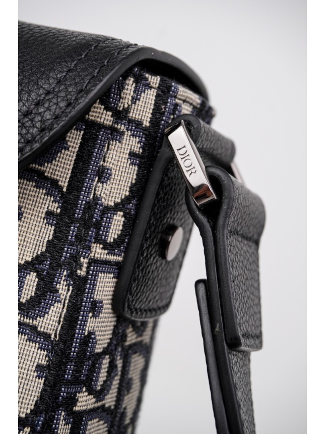 DIOR Full-Coverage Oblique Canvas Saddle Bag