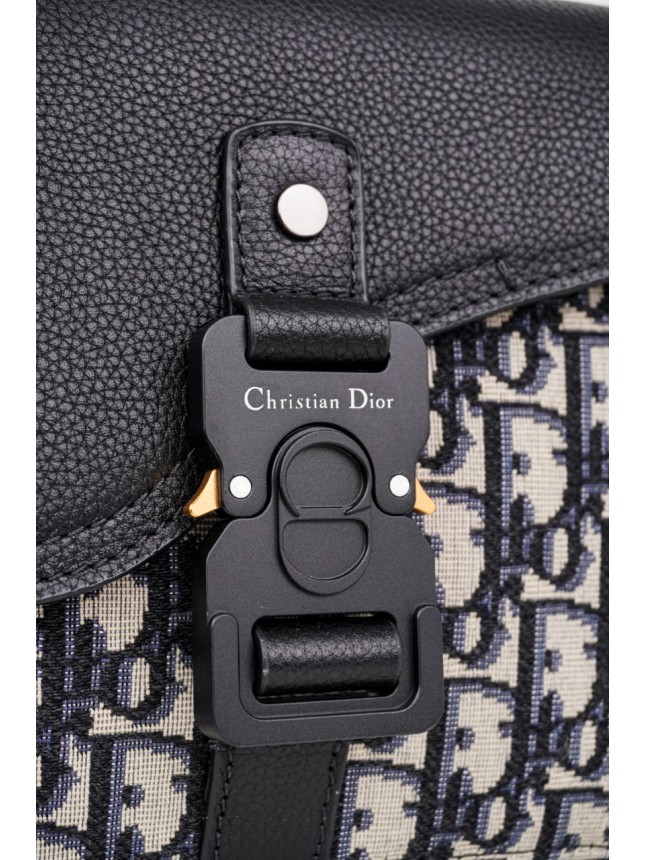 DIOR Full-Coverage Oblique Canvas Saddle Bag