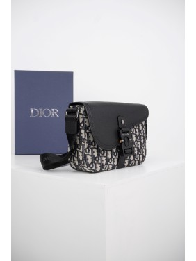 DIOR Full-Coverage Oblique Canvas Saddle Bag