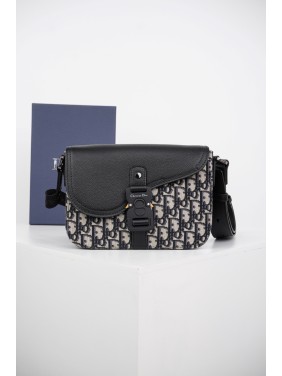 DIOR Full-Coverage Oblique Canvas Saddle Bag