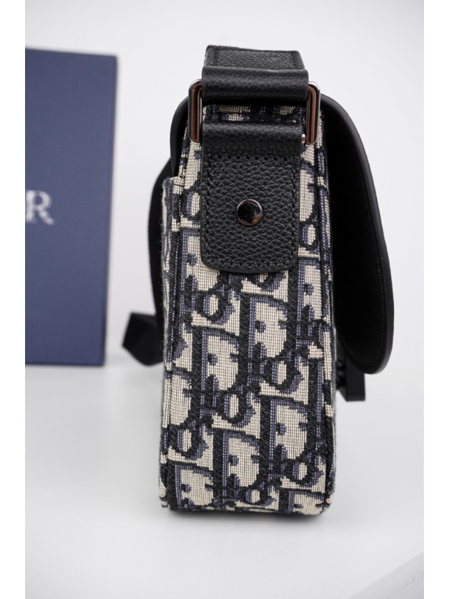 DIOR Full-Coverage Oblique Canvas Saddle Bag