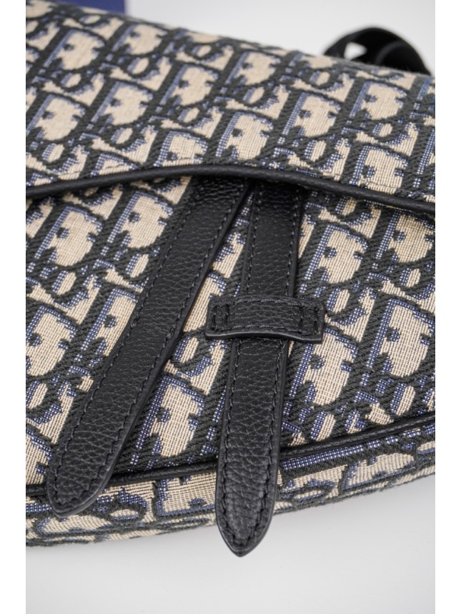 DIOR Full-Coverage Oblique Canvas Saddle Bag