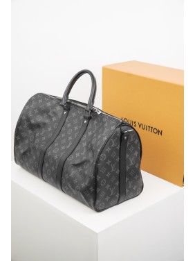 LOUIS VUITTON Keepall Travel Bag with Shoulder Strap (Monogram)