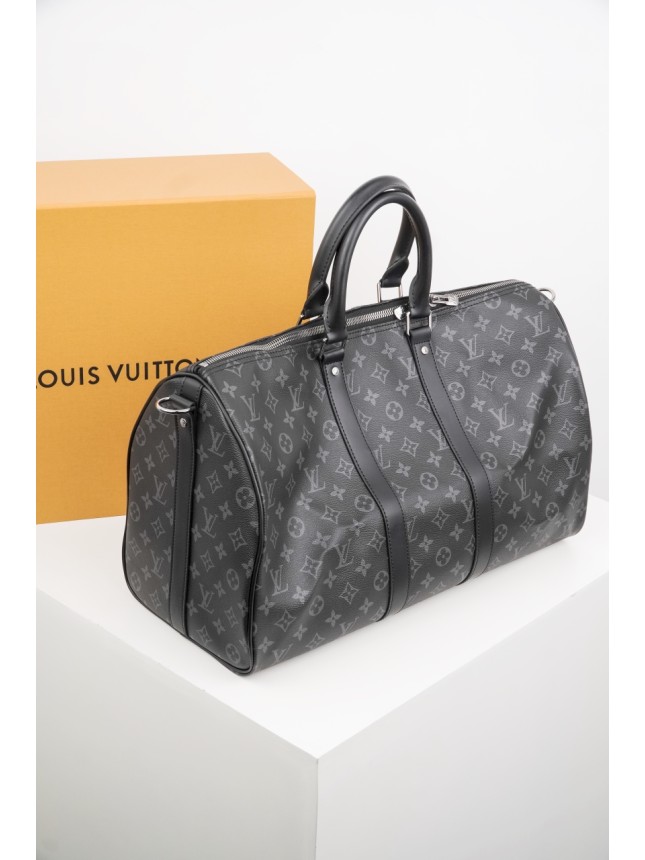 LOUIS VUITTON Keepall Travel Bag with Shoulder Strap (Monogram)