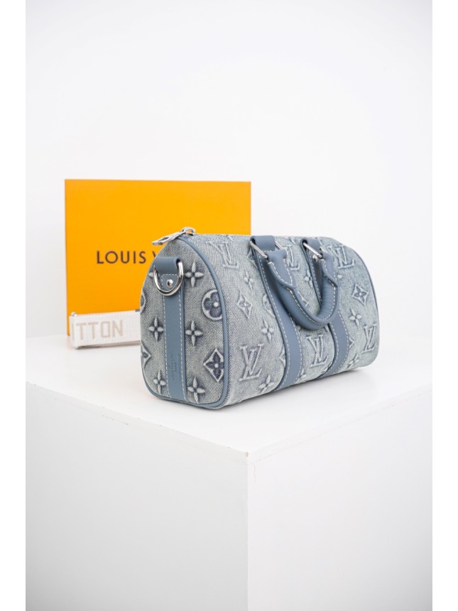 Louis-Vuitton-Washed-Blue-Denim-Canvas-Small-Bag