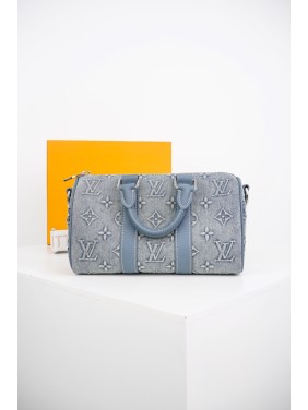 Louis-Vuitton-Washed-Blue-Denim-Canvas-Small-Bag