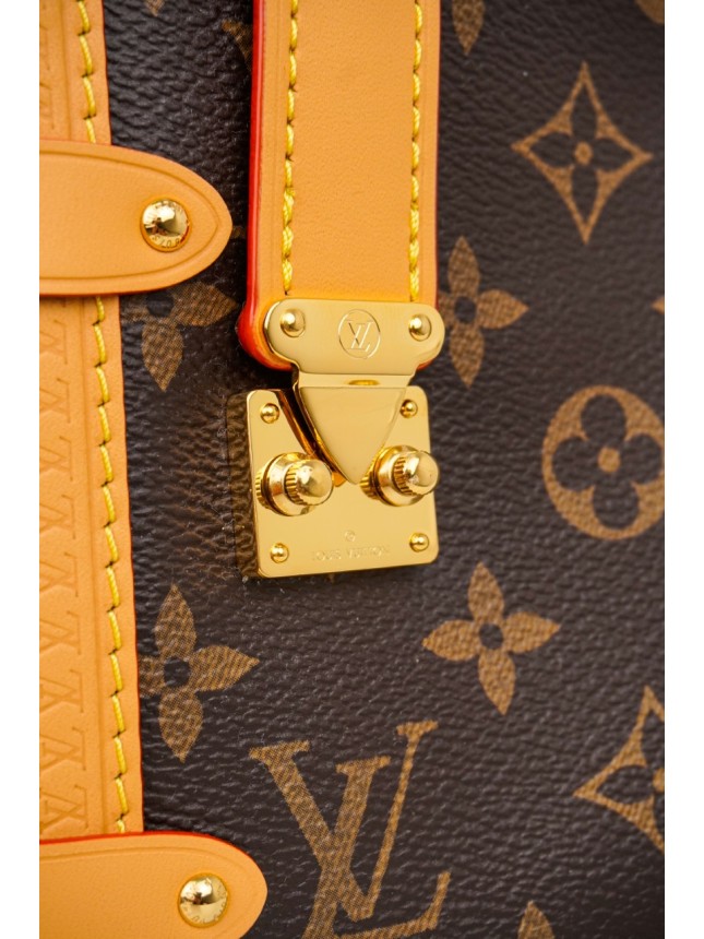 LOUIS VUITTON Monogram Canvas & Calfskin Soft Box Crossbody Handbag