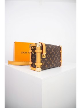 LOUIS VUITTON Monogram Canvas & Calfskin Soft Box Crossbody Handbag