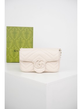 Gucci Marmont Classic Chain Bag in White