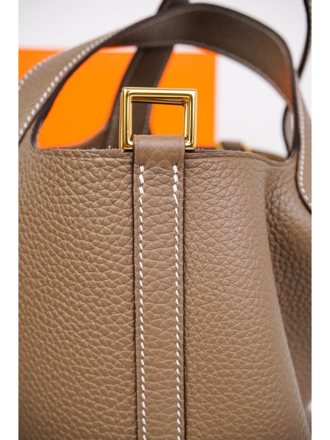 Hermès Picotin Lock Bag in Étoupe with Gold Hardware