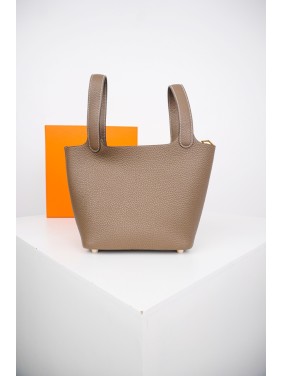 Hermès Picotin Lock Bag in Étoupe with Gold Hardware