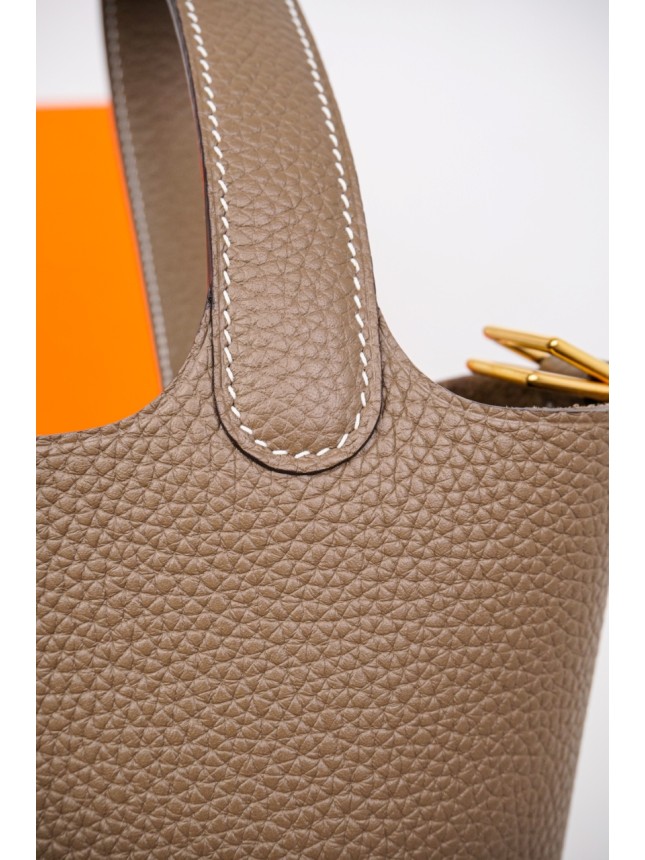 Hermès Picotin Lock Bag in Étoupe with Gold Hardware