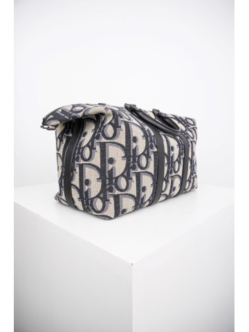 Dior Full-Logo Tote Bag in Black/Beige