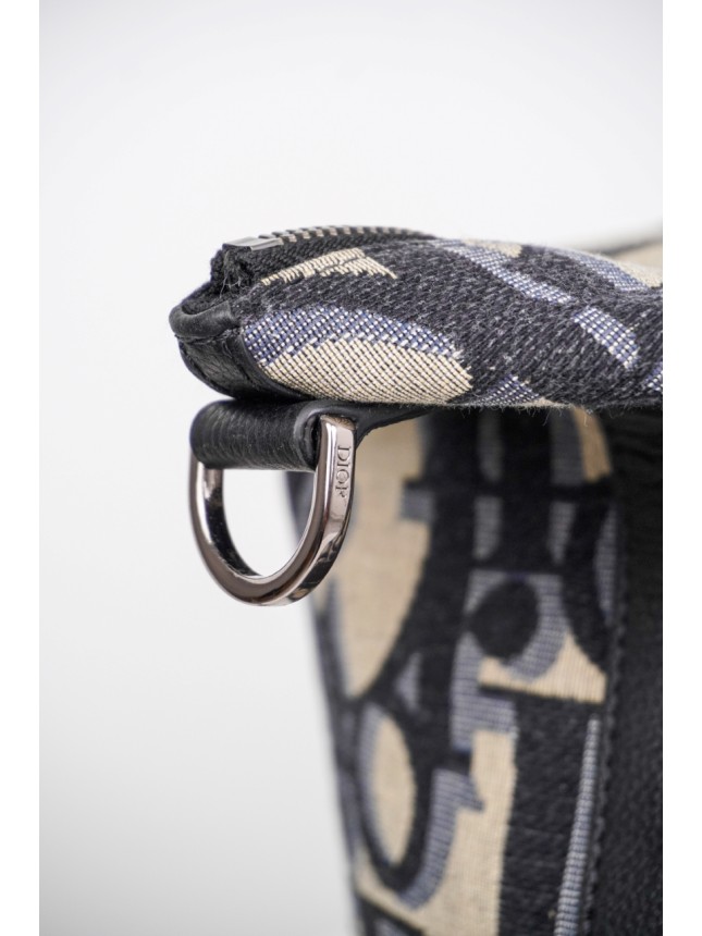 Dior Full-Logo Tote Bag in Black/Beige