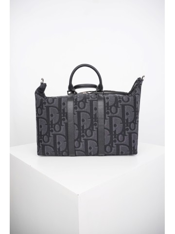 Dior Full-Logo Tote Bag in Black