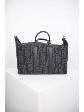 Dior Full-Logo Tote Bag in Black