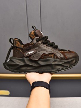 FENDI New Style Cowhide Casual Sneakers