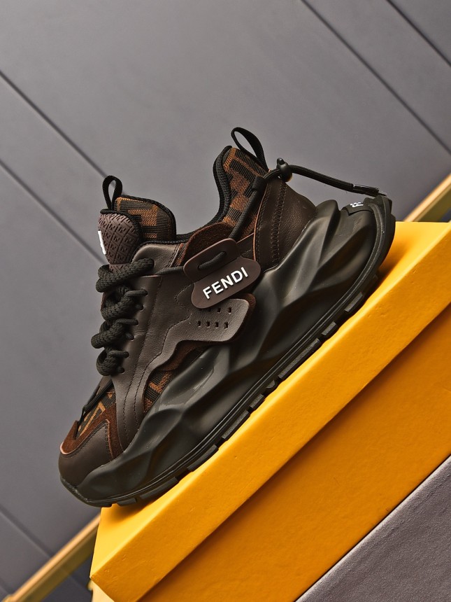 FENDI New Style Cowhide Casual Sneakers