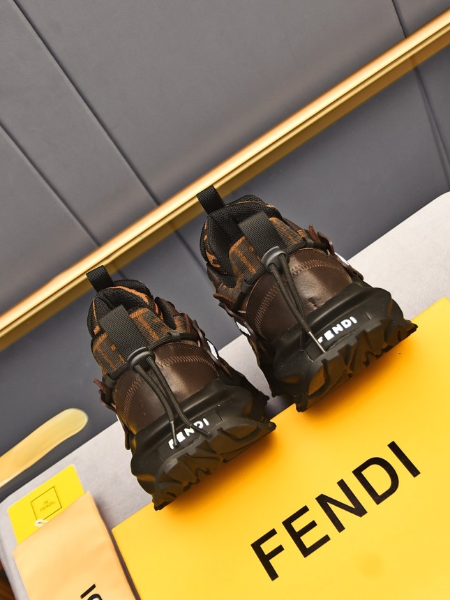 FENDI New Style Cowhide Casual Sneakers