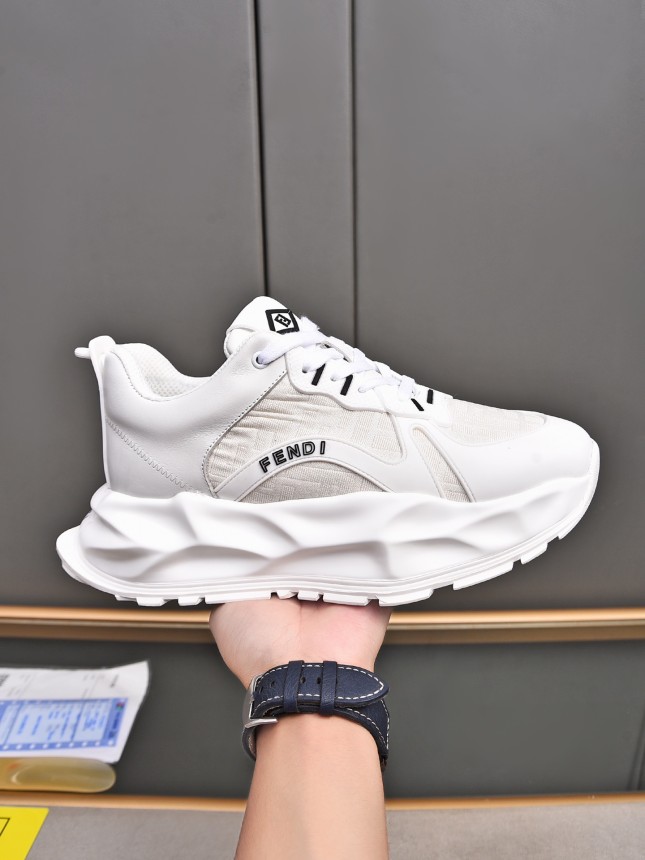 FENDI New Style Cowhide Casual Sneakers