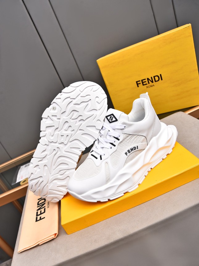 FENDI New Style Cowhide Casual Sneakers
