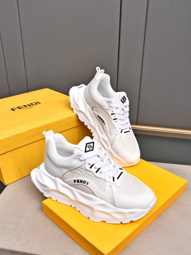 FENDI New Style Cowhide Casual Sneakers