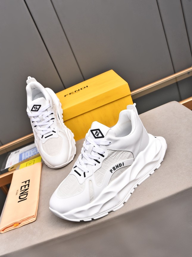 FENDI New Style Cowhide Casual Sneakers