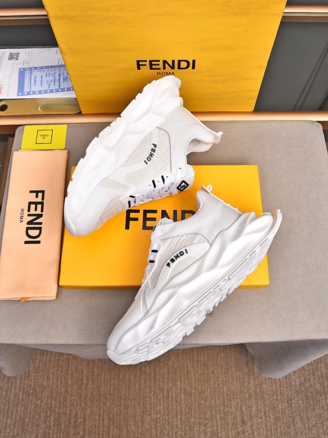 FENDI New Style Cowhide Casual Sneakers
