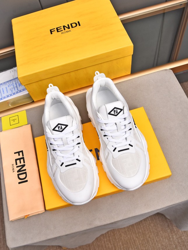 FENDI New Style Cowhide Casual Sneakers