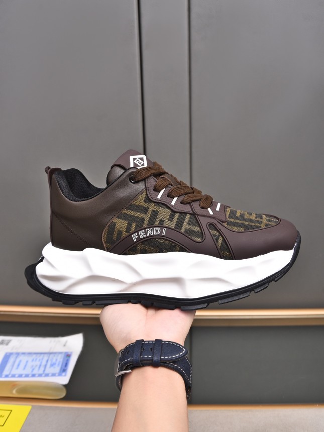 FENDI New Style Cowhide Casual Sneakers