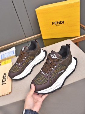 FENDI New Style Cowhide Casual Sneakers