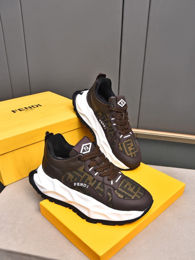 FENDI New Style Cowhide Casual Sneakers
