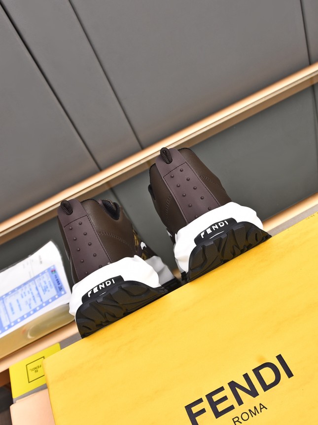 FENDI New Style Cowhide Casual Sneakers