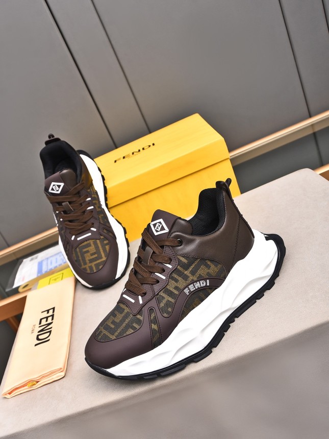 FENDI New Style Cowhide Casual Sneakers