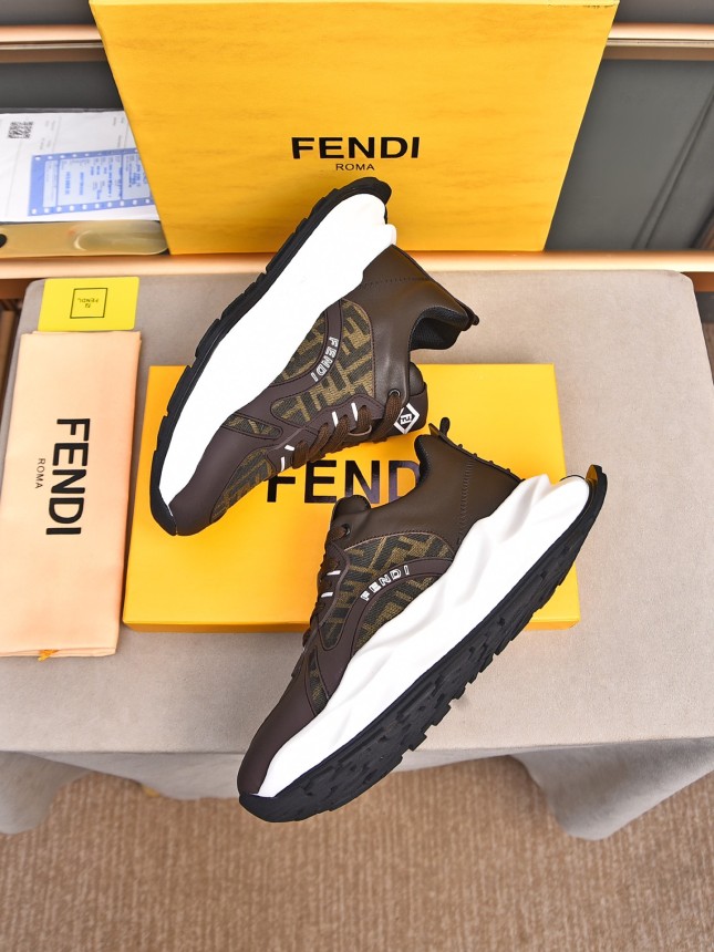 FENDI New Style Cowhide Casual Sneakers