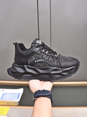 FENDI New Style Cowhide Casual Sneakers