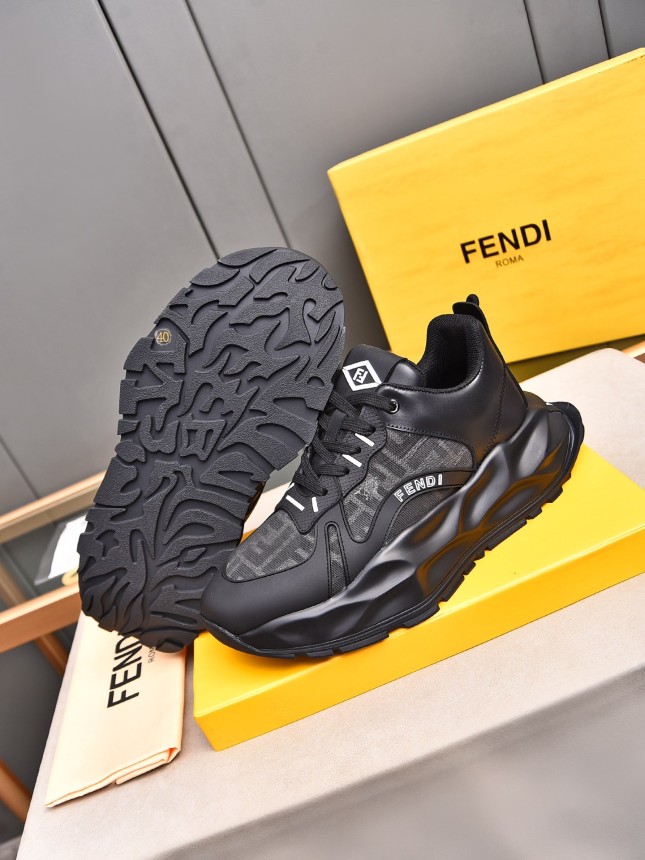 FENDI New Style Cowhide Casual Sneakers