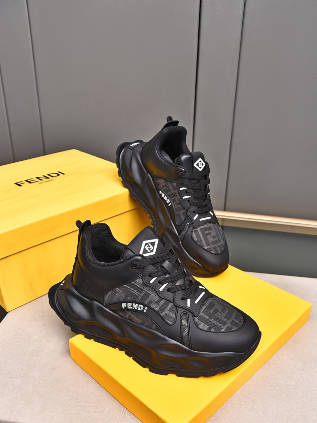 FENDI New Style Cowhide Casual Sneakers