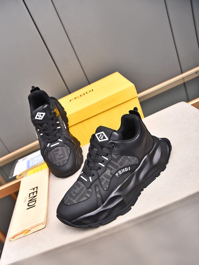 FENDI New Style Cowhide Casual Sneakers