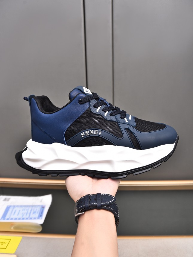 FENDI New Style Cowhide Casual Sneakers