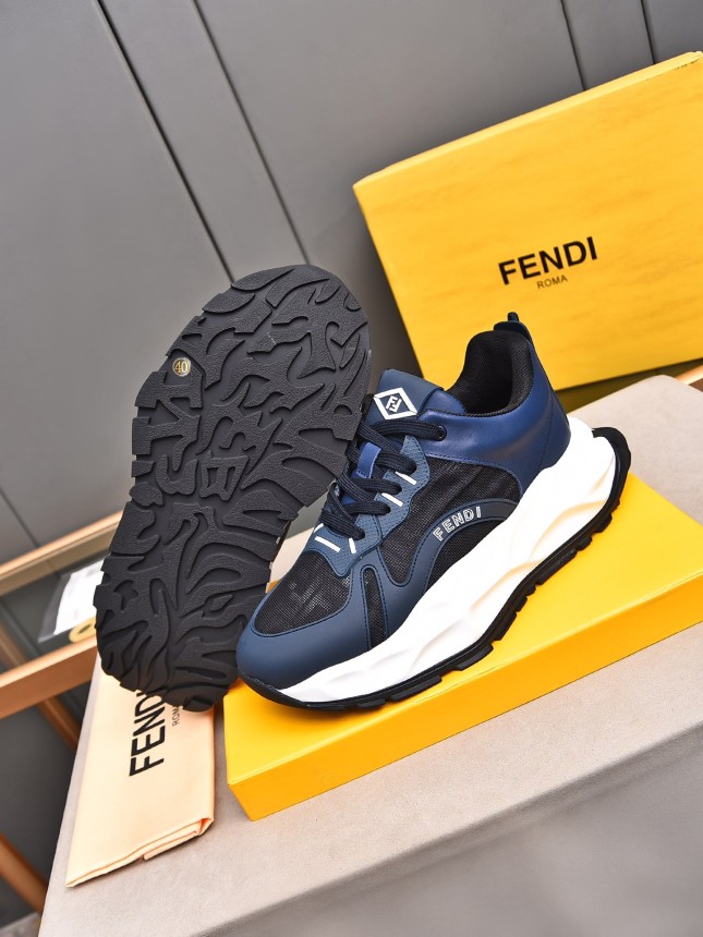 FENDI New Style Cowhide Casual Sneakers