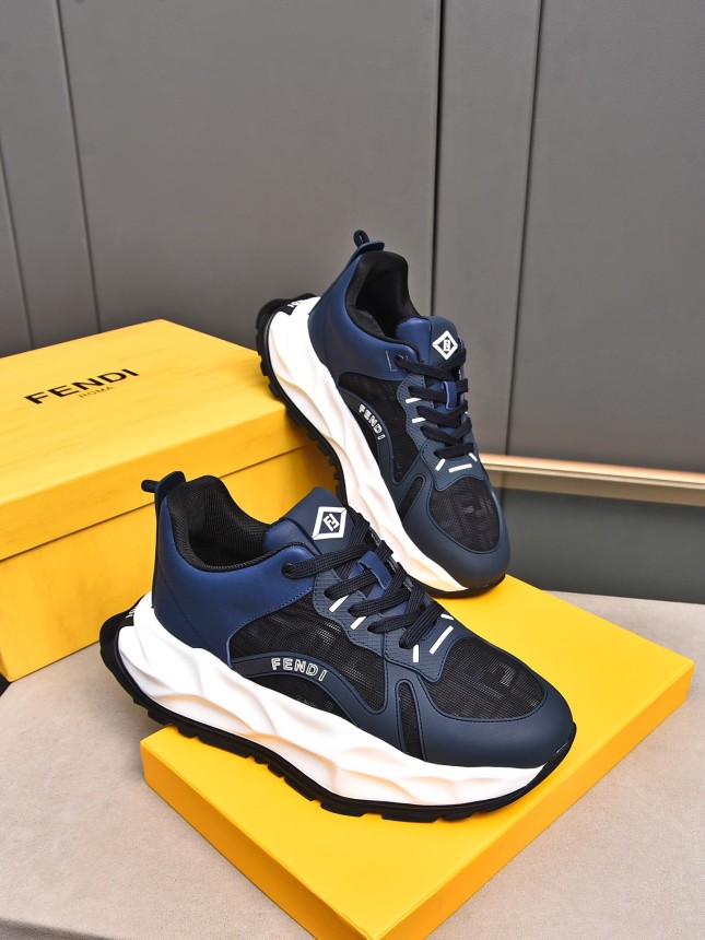 FENDI New Style Cowhide Casual Sneakers