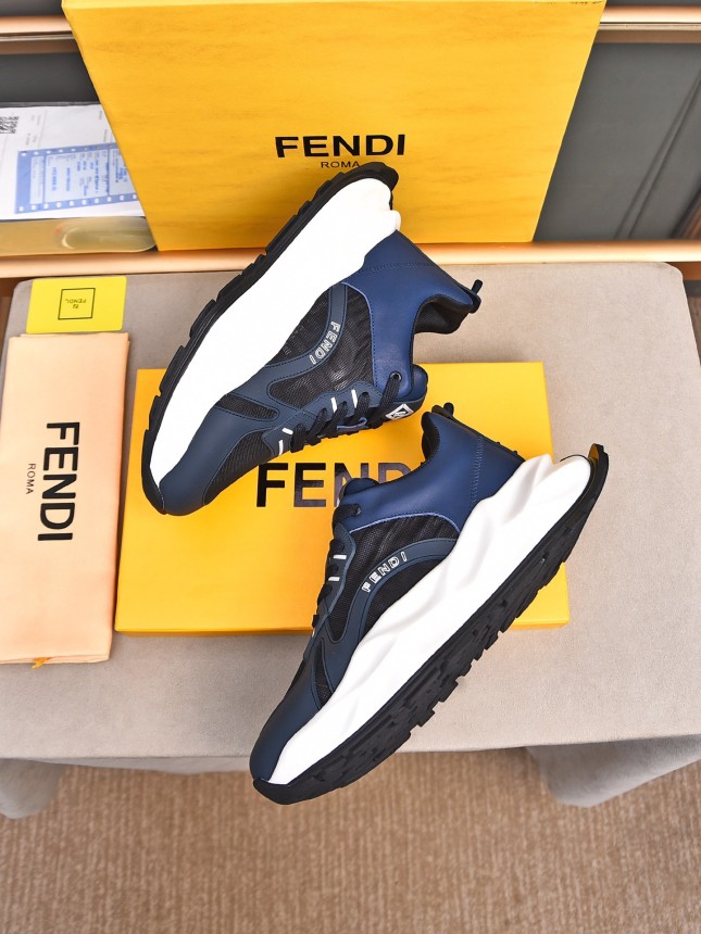 FENDI New Style Cowhide Casual Sneakers