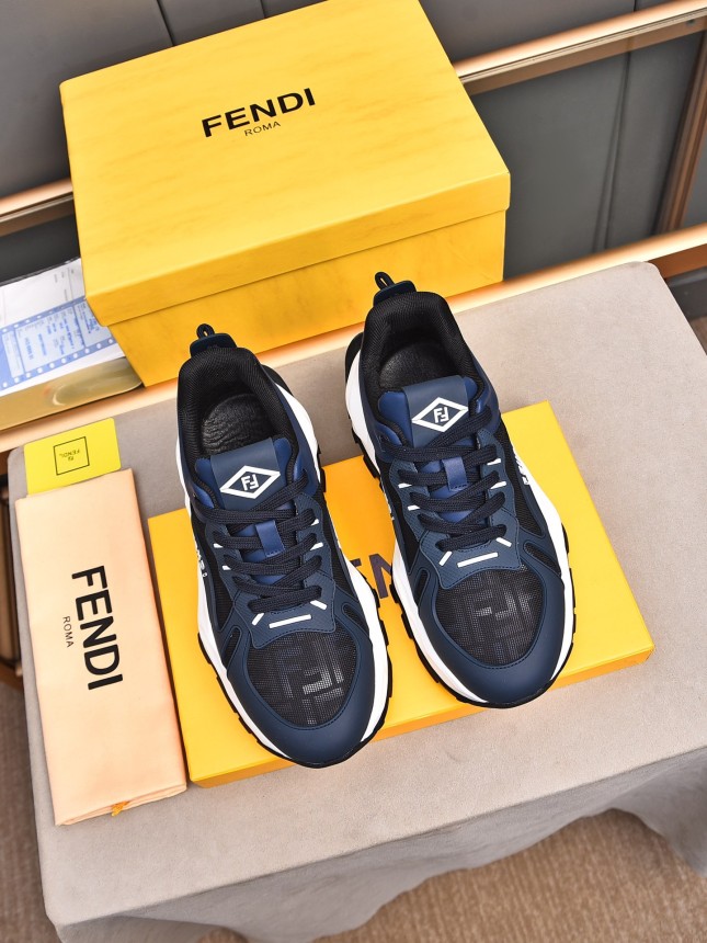 FENDI New Style Cowhide Casual Sneakers