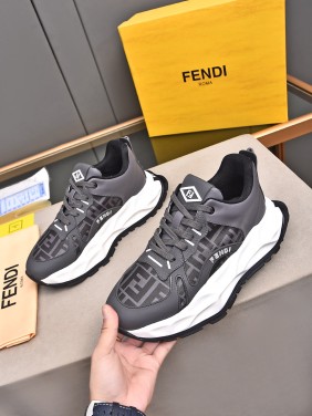 FENDI New Style Cowhide Casual Sneakers
