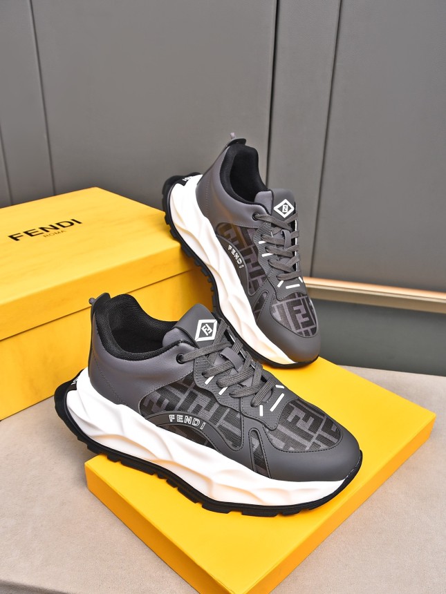 FENDI New Style Cowhide Casual Sneakers