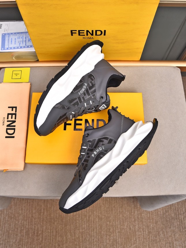 FENDI New Style Cowhide Casual Sneakers