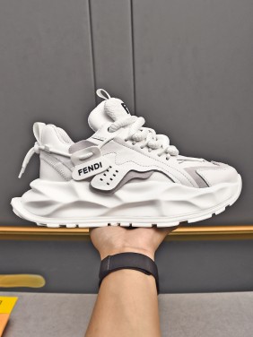 FENDI New Style Cowhide Casual Sneakers