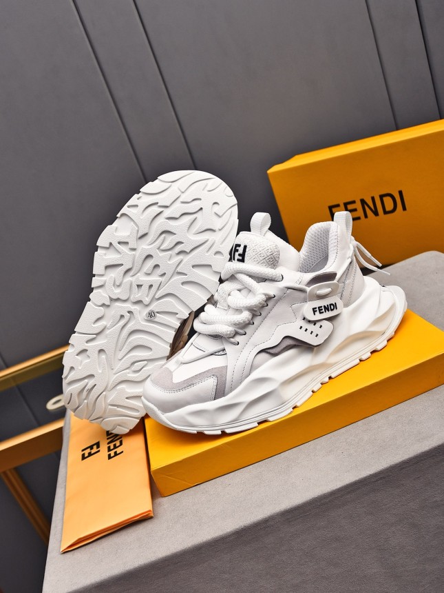 FENDI New Style Cowhide Casual Sneakers